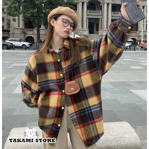 チェックシャツ レディース トップス カジュアル チェック柄 シャツ 長袖 ネルシャツ 大きいサイズ 3L 秋 冬 春 柄シャツ オーバーサイズ