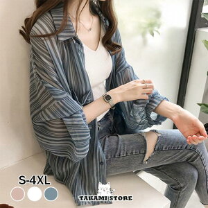 ロングシャツ ブラウス レディース トップス UVカット シフォンシャツ ロング丈 薄手アウター シャツブラウス ゆったり 体型カバー ドルマン 大きいサイズ