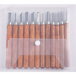 彫刻刀セット 12本 彫刻刀 12本組 セット 印刀 平刀 三角刀 丸刀 版画 年賀状 彫刻 アート 芸術 趣味 布ケース入り