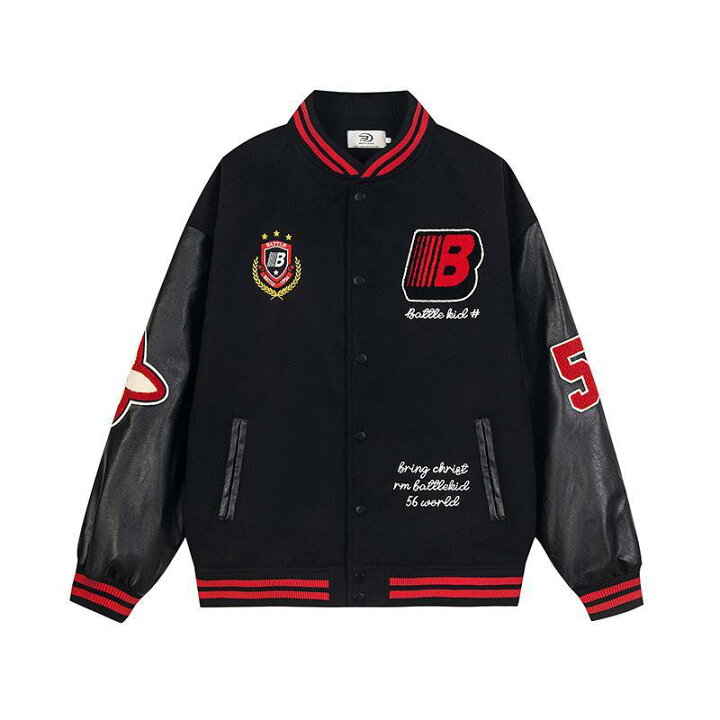 楽天市場】スタジャン メンズ 赤 黒 革ジャン 革レザー 野球服 ma1 