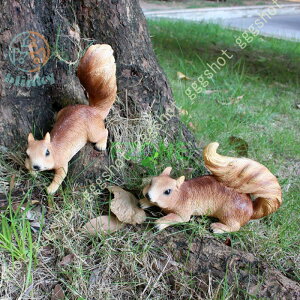 動物の置物 栗鼠 リス 動物 オーナメント ガーデン オブジェ 庭 雑貨 ガーデニング インテリア マスコット リアル 樹脂 縁起物 北欧風 置き物 おしゃれ