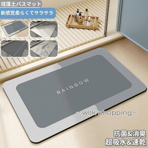珪藻土バスマット 玄関マット 風呂 浴室 キッチンマット 北欧風 室内 吸水 カーペット 屋内 台所 脱衣所 洗面所 おしゃれ シンプル 洗える 滑り止め 抗菌