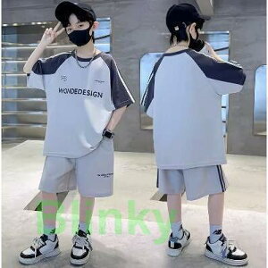 子供セットアップ 男の子 ジャージ 半袖 夏 スウェット Tシャツ 五分丈パンツ トレーナー スポーツウェア キッズダンス衣装 韓国子供服 おしゃれ 通学着