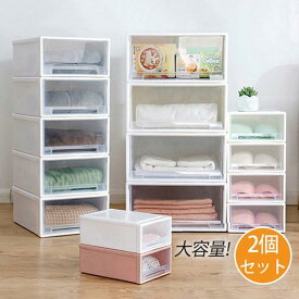 収納ボックス 衣装ケース 収納ケース 2個セット 引き出し 衣類収納 クローゼット 便利 大容量 リビング シンプル 完成品 コンパクト おもちゃ収納老人の日