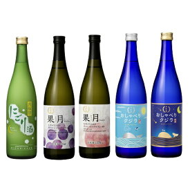 送料無料 日本酒セット 入門 飲み比べセット 720mL×5本 ■ 日本酒 甘口 フルーティー あまくち 甘い 飲み比べ 飲みくらべ セット 初心者 ギフト プレゼント 御祝 誕生日 成人 女子会 女性 女子 果月 桃 葡萄 にごり酒 生酒 母の日 父の日 2024