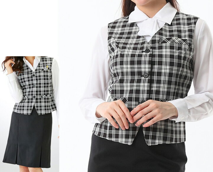 楽天市場】事務服 制服 ベストスーツ セットアップ ベスト スカート 