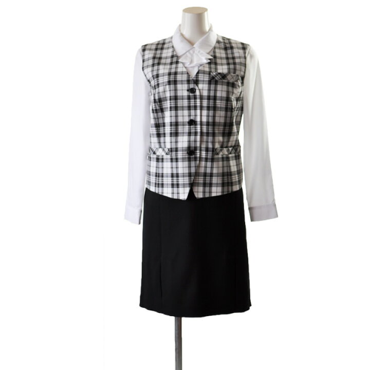 楽天市場】ジャケット付きベストスーツ 事務服 3点セット 大きいサイズ 
