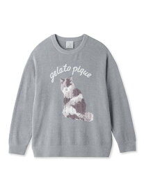 【SALE／20%OFF】【HOMME】ねこジャガードプルオーバー gelato pique ジェラートピケ トップス スウェット・トレーナー グレー【RBA_E】【送料無料】[Rakuten Fashion]