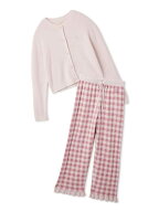 【SALE／30%OFF】リブカーディガン&チェックロングパンツセット gelato pique ジェラートピケ インナー・…