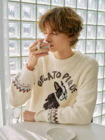 【HOMME】パウダーDOGジャガードプルオーバー gelato pique ジェラートピケ トップス スウェット・トレーナー ネイビー【送料無料】[Rakuten Fashion]