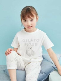 【KIDS】ぬいぐるみワンポイントTシャツ gelato pique ジェラートピケ トップス カットソー・Tシャツ ホワイト ベージュ ピンク【送料無料】[Rakuten Fashion]