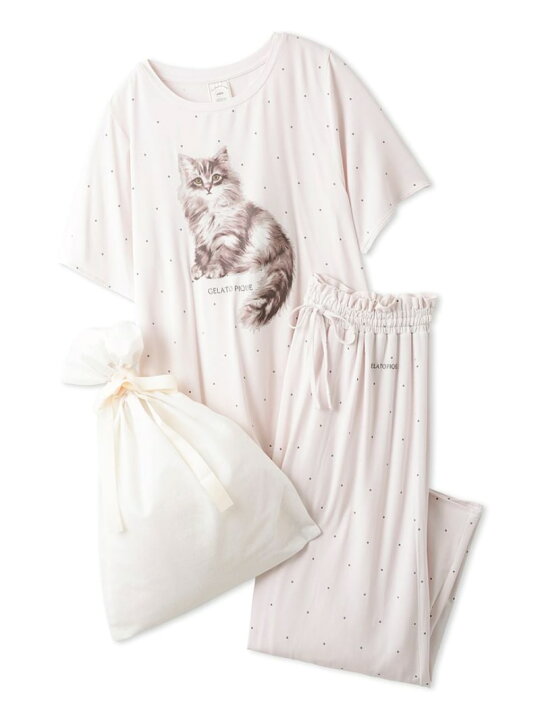 楽天市場】【ラッピング済み】CATドット柄ワンポイントTシャツ&ロング 
