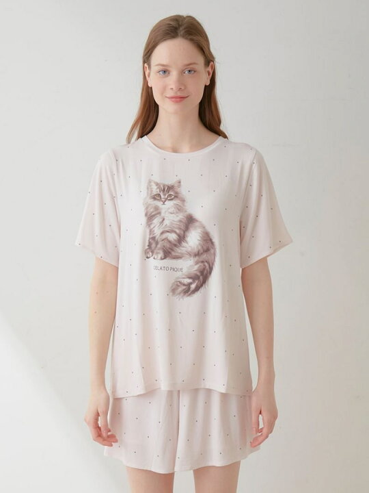 楽天市場】【ラッピング済み】CATドット柄ワンポイントTシャツ&ロング 