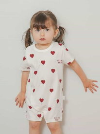 【BABY】ハート柄ロンパース gelato pique ジェラートピケ マタニティウェア・ベビー用品 ロンパース・カバーオール レッド【送料無料】[Rakuten Fashion]
