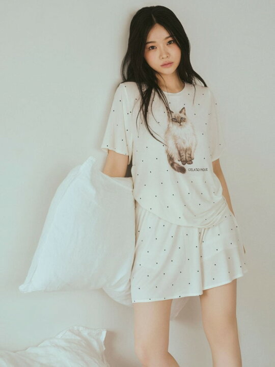 楽天市場】【SALE／30%OFF】【ONLINE限定】CATドット柄ワンポイントT 