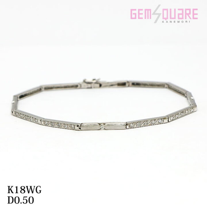 楽天市場】【K18】ダイヤモンド デザインブレスレット D0.50 8.3g 18cm  