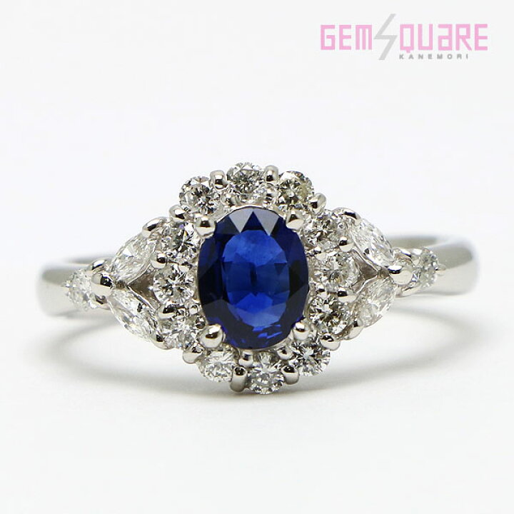 中古】K18/pt900 サファイア＆ダイヤトップ 0.6ct 19g［9］
