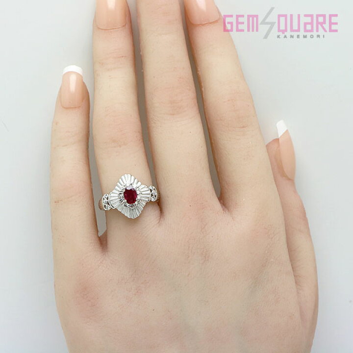 ☆Pt900 ルビー0.596ct＆ダイヤ リング 13号☆ PT900 1.09ct天然ルビー 