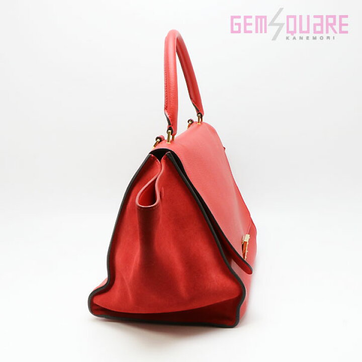 楽天市場】【CELINE】セリーヌ トラペーズ ミディアム レッドカーフ  