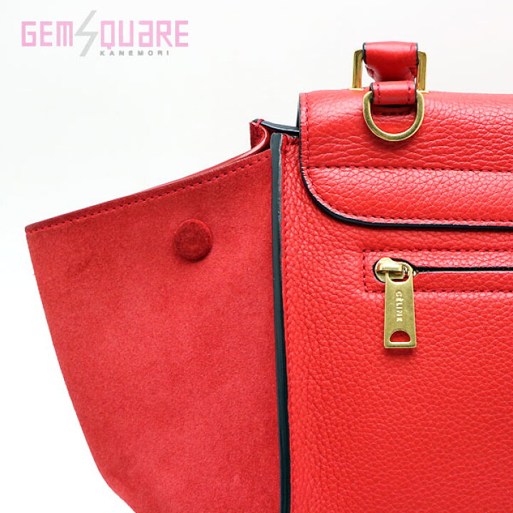 楽天市場】【CELINE】セリーヌ トラペーズ ミディアム レッドカーフ  