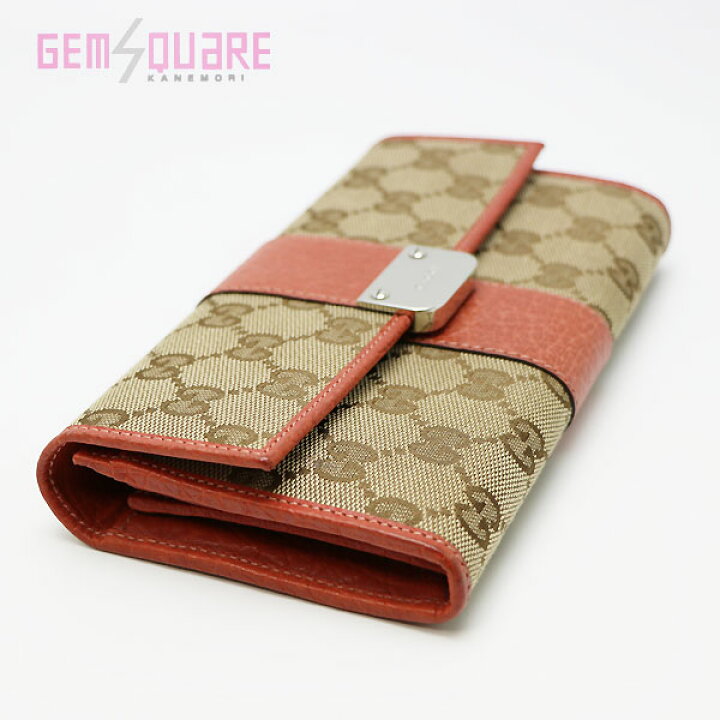 楽天市場】【233028】GUCCI グッチ 二つ折り財布 ベージュ サーモン 