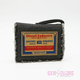 【X08801】DIESEL ディーゼル 二つ折り財布 黒デニム カーフ 未使用品【値下げ】【質屋出店】