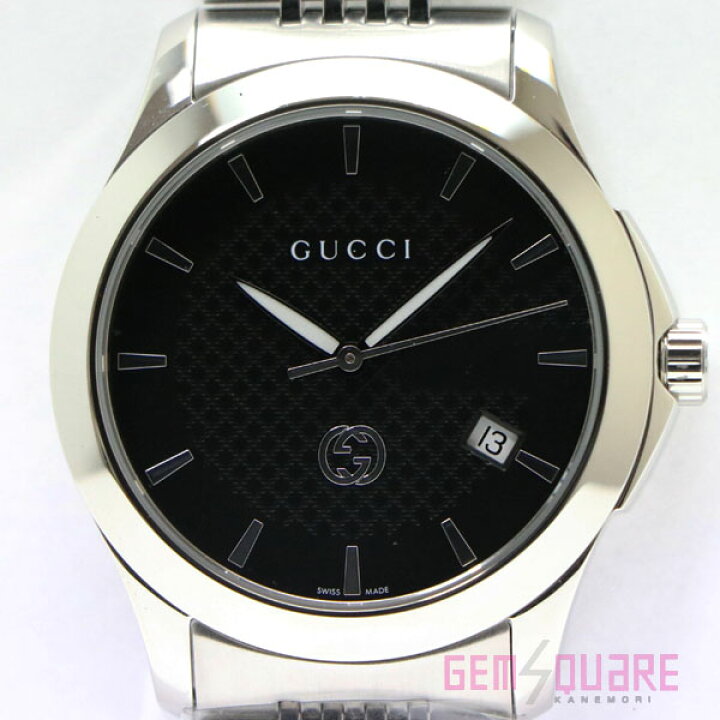 楽天市場】【YA1264106】GUCCI グッチ Gタイムレス SS 黒 クォーツ 