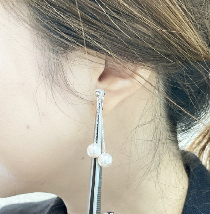 楽天市場】新品 K18WG/K14WG パール 8.0mm イヤリング : 宝石流通  