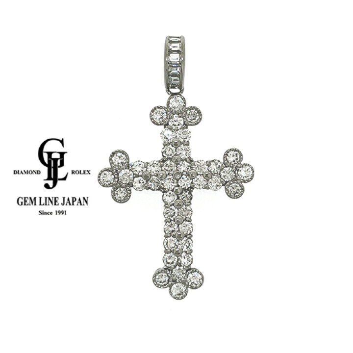 楽天市場】【中古】Pt900 上質 ダイヤモンド 6.10ct クロスモチーフ  