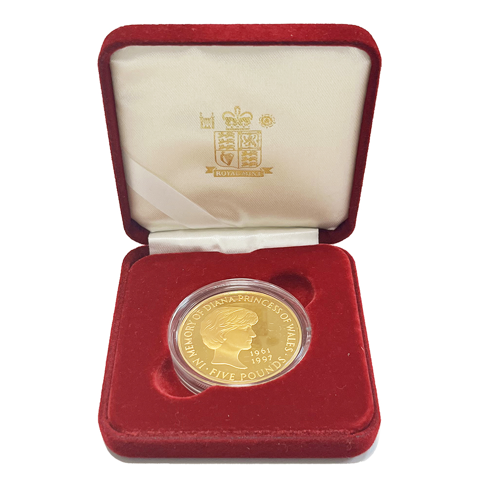 K22 1999年 ダイアナ妃 追悼記念 5ポンド 金貨 39.94g 世界7500枚限定