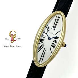 【中古】カルティエ ベニュワール アロンジェ W1543836 YG/革 純正尾錠 レディース クォーツ 時計