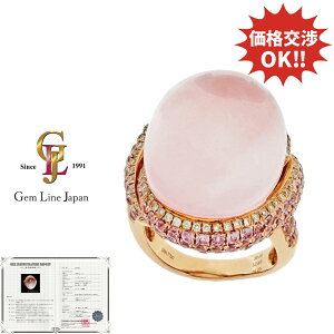 �y�V�i�z18K/750 ���[�Y�N�H�[�c 26.25ct �s���N�T�t�@�C�A 2.68ct �_�C�������h 0.28ct �����O �ӕʏ��t