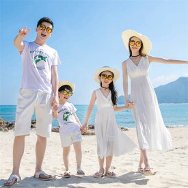 親子コーデ ペアTシャツ 親子 ペアルック 親子お揃い tシャツ ショートパンツ リンクコーデ 親子 セット 上下セット セットアップ カップルお揃い 無地ワンピース キッズ 男の子 女の子 父 母 子供服 パパ ママ 春夏 海 旅行 ハワイアン 出産祝い 誕生日 プレゼント