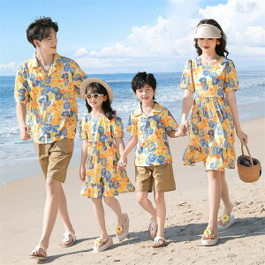 親子 ペアルック 親子コーデ アロハワンピース 夏 半袖 tシャツ 花柄ワンピース リゾート 親子 ペアtシャツ ショートパンツ 親子コーデ 上下2点セット リンクコーデ 親子 セット 家族 親子お
