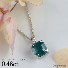 【GW SALE！ 特別クーポン！2000円～30％OFF！】 グランディディエライト 0.48ct ネックレス ペンダント プラチナ Pt900 ガーネットネックレス プラチナ レディース 一粒ネックレス 1月 誕生石 グランディエライト グリーン プレゼント Drops