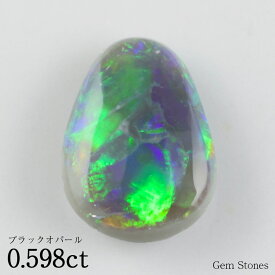 【全品ポイント10倍以上！さらにクーポン配布中！】 ブラックオパール 0.598ct ルース 裸石 宝石 イエロー グリーン レッド オレンジ ブラック オパール オーストラリア産 プレゼント 誕生石 10月 オリジナル ジュエリー コレクション