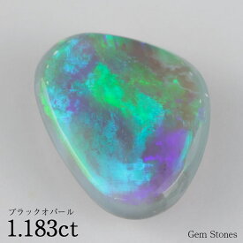 【全品ポイント10倍以上！さらにクーポン配布中！】 ブラックオパール 1.183ct ルース 裸石 宝石 イエロー グリーン レッド オレンジ ブラック オパール オーストラリア産 プレゼント 誕生石 10月 オリジナル ジュエリー コレクション