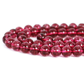 ○1連販売○クォーツ（染め）レッド【丸玉】10mm【天然石 ビーズ パワーストーン】