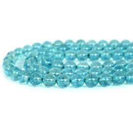 ○1連販売○クォーツ（染め）ライトブルー【丸玉】8mm【天然石 ビーズ パワーストーン】