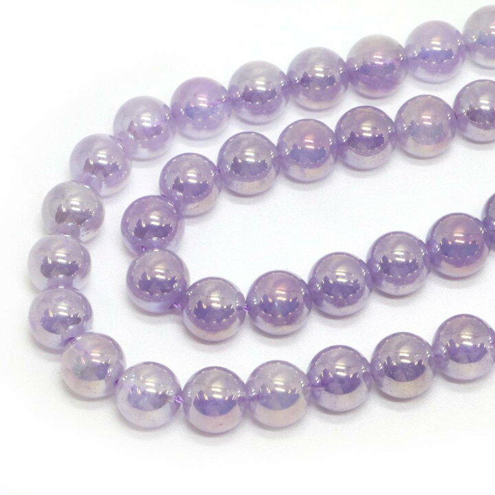 楽天市場】○1連販売○ラベンダーアメジストオーラ【丸玉】10mm 