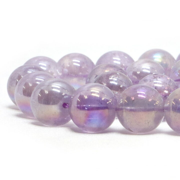 楽天市場】○1連販売○ラベンダーアメジストオーラ【丸玉】12mm 