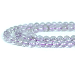 ○1連販売○ラベンダーアメジストAAクリア【丸玉】6mm【天然石 ビーズ パワーストーン】