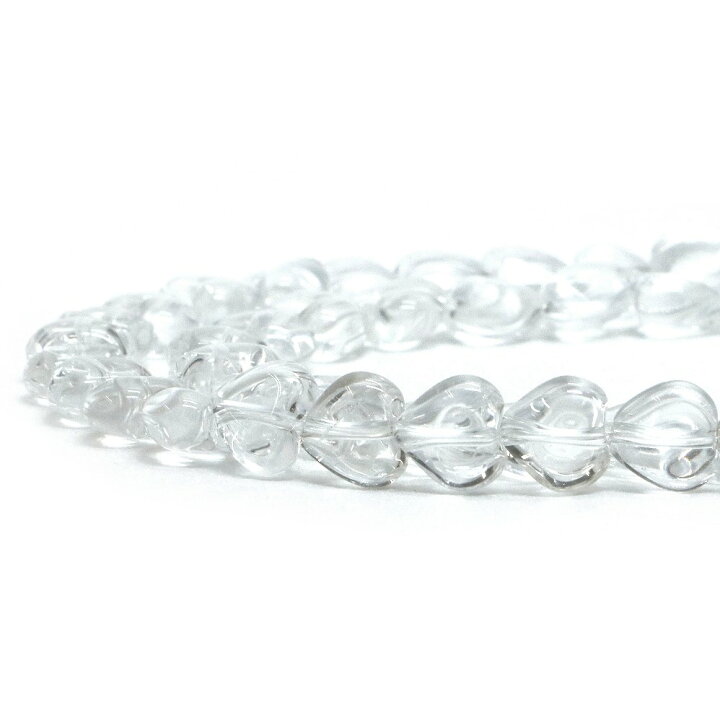 楽天市場】水晶 クリスタル【ハート】8mm（厚み5mm） 数珠 天然石  