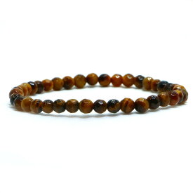 タイガーアイ【カット】4mm 数珠 天然石 ブレスレット パワーストーン ブレス お守り 選べるサイズ