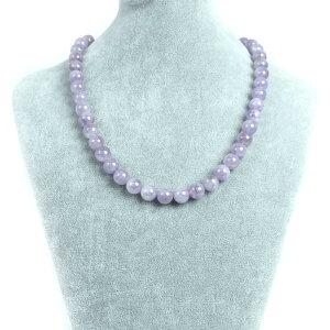 シンプルストーンネックレスラベンダーアメジスト【丸玉】10mm【天然石ビーズパワーストーン】