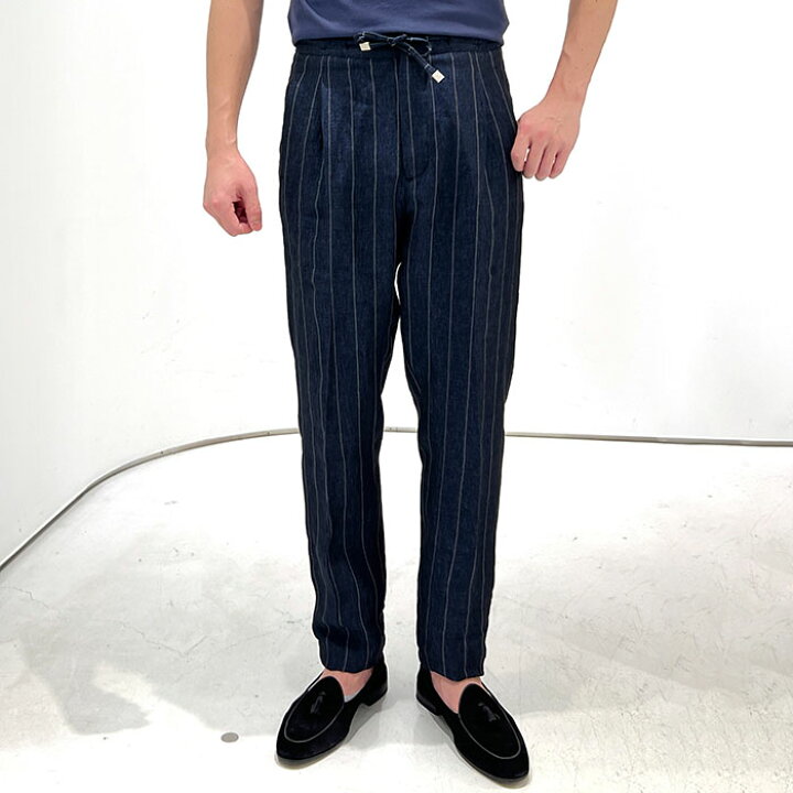 楽天市場】LARDINI ラルディーニ リネンストライプイージーパンツ  