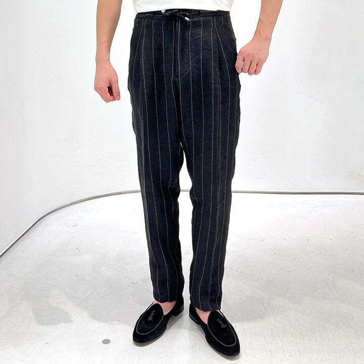 楽天市場】LARDINI ラルディーニ リネンストライプイージーパンツ  