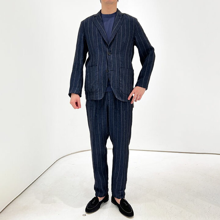 楽天市場】LARDINI ラルディーニ リネンストライプ2Bシャツジャケット 