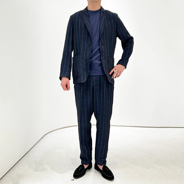 楽天市場】LARDINI ラルディーニ リネンストライプ2Bシャツジャケット 