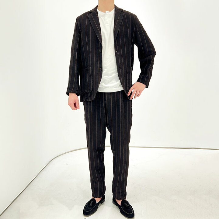 楽天市場】LARDINI ラルディーニ リネンストライプ2Bシャツジャケット 